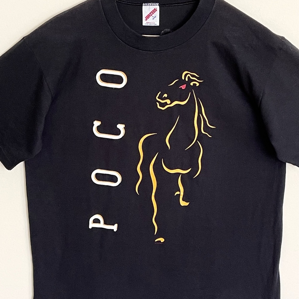Vintage Poco 1990 Legacy Tour Horse Graphic Black Band T Shirt Adult size Large - Picture 4 of 12